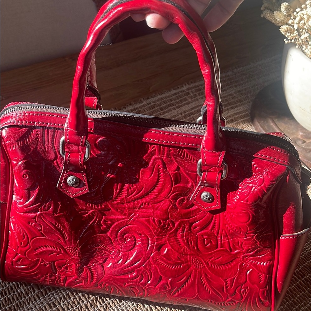 Patricia Nash hand tooled Red Leather Handbag